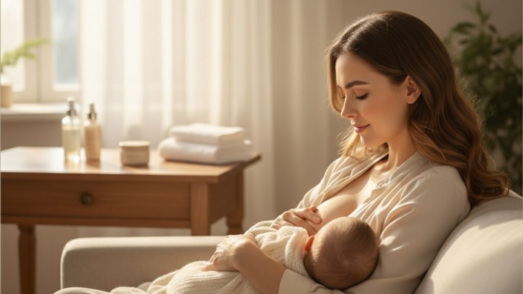 Blog Post: can you get permanent makeup while breastfeeding - Professional illustration